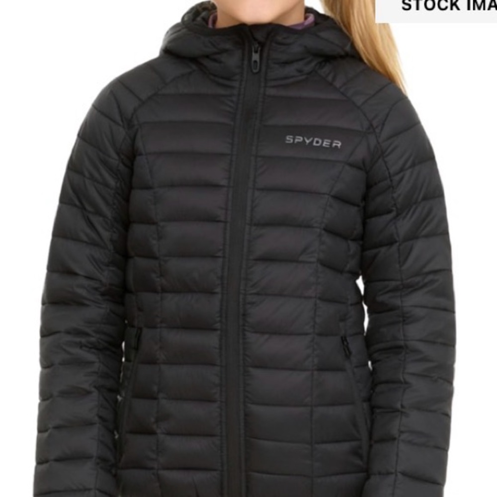 Spyder Black Hooded Puffer Jacket